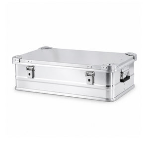 Single silver 90L-200 low aluminum storage box with closed lid