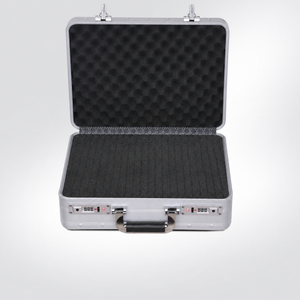 BORY 4080 silver aluminum equipment case with egg-crate lid foam and uncut grid foam base