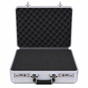BORY 4380 silver aluminum equipment case with egg-crate lid foam and uncut grid foam base