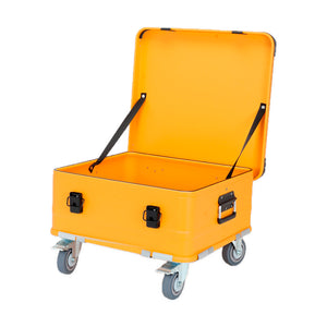 Empty orange BORY 565020 shallow case interior with open lid