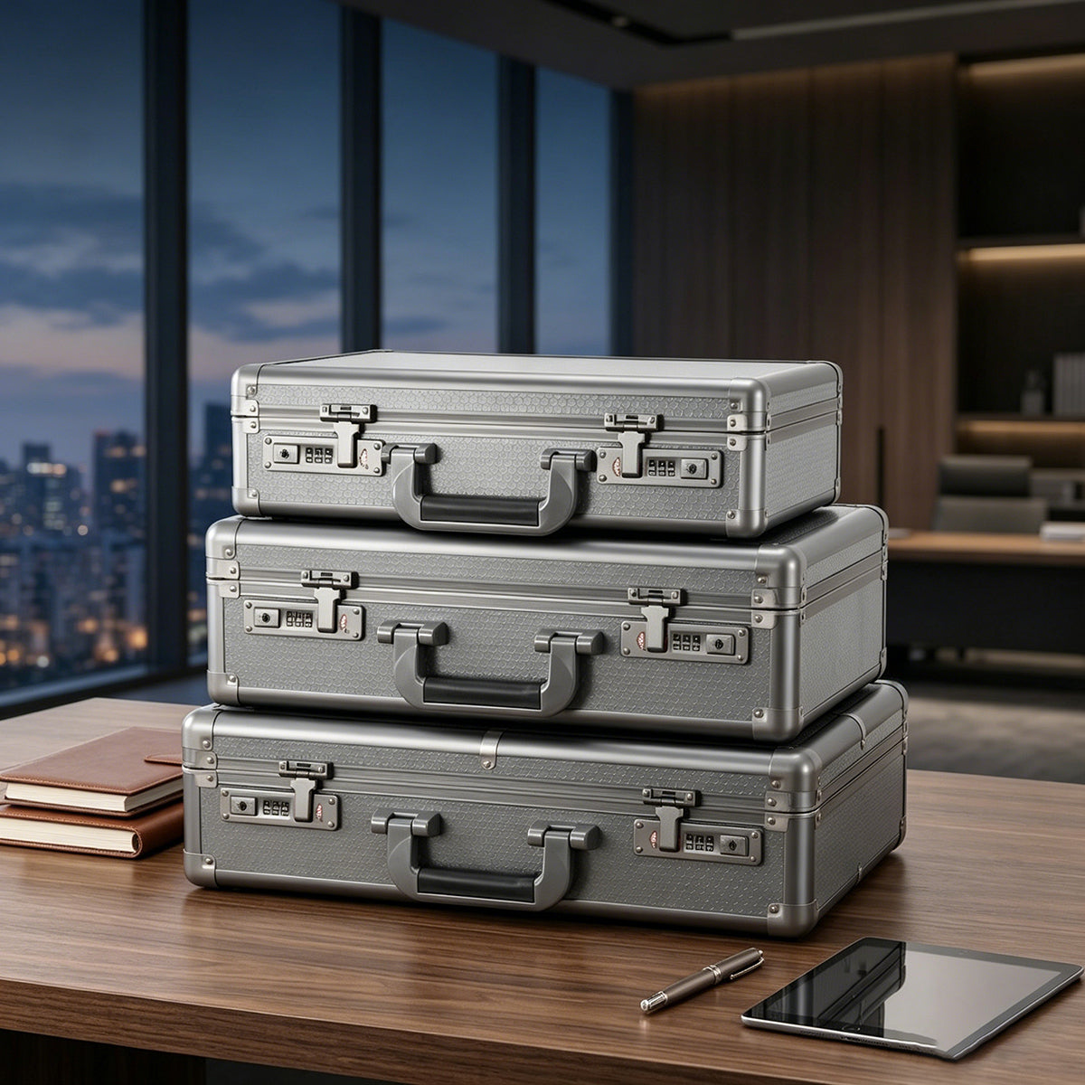 BORY Professional Aluminum Business Briefcase - Secure Travel Hard Case for Laptops, Documents and Valuable Gear
