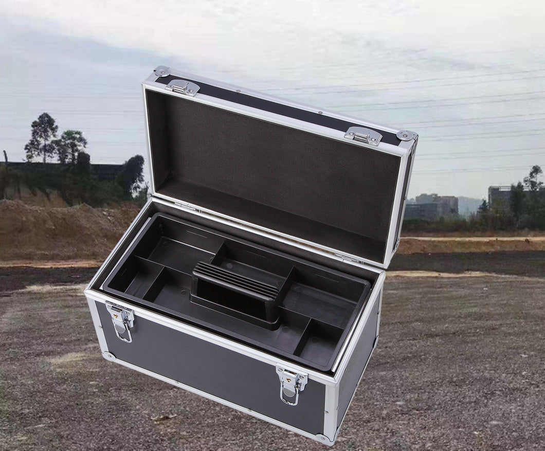 Sturdy Aluminum Hard Toolboxes Durable Storage Boxes Black Equipment box