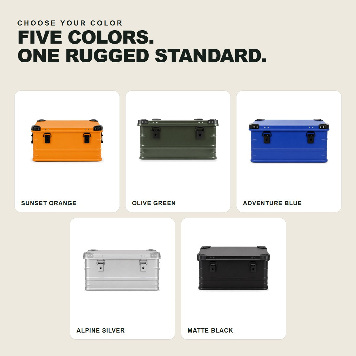 60L Heavy-Duty Aluminum Storage Box for Camping & Overlanding