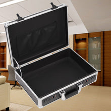 Load image into Gallery viewer, Aluminum Hard Case Large  Mens Briefcase Toolboxes Black Carrying Case with DIY Foam
