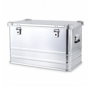 Single silver 90L450 tall aluminum storage box with closed lid