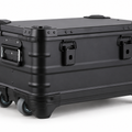 BORY 30L series black aluminum rolling case with front latches, side handle and wheeled base