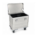 BORY 4935 silver aluminum rolling tool box with removable tray; unbranded exterior