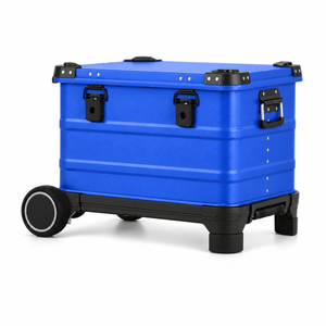 504030 Sapphire Blue aluminum equipment case with 5-inch wheels; color illustration based on product photos