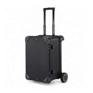 Color-adjusted black aluminum case with telescoping handle and the same 5-inch wheel structure