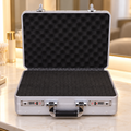 BORY 4380 aluminum beauty equipment case with foam in an AI-created salon setting; skincare device and props not included