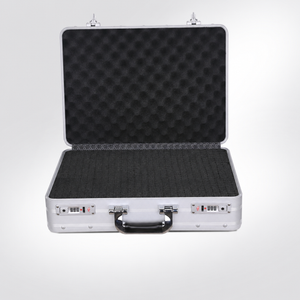 BORY 4880 silver aluminum equipment case with egg-crate lid foam and uncut grid foam base