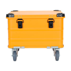 BORY 565030 orange aluminum storage box with four 4-inch casters, sold individually