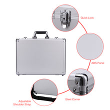 Load image into Gallery viewer, Small Aluminum Hard Case Briefcase Silver Carrying Case Flight Cases Portable Equiment Tool Case Box
