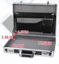 Load image into Gallery viewer, Silver Aluminum Briefcase Flight Cabin Crew Hand Luggage Hard-sided with Combination Locks
