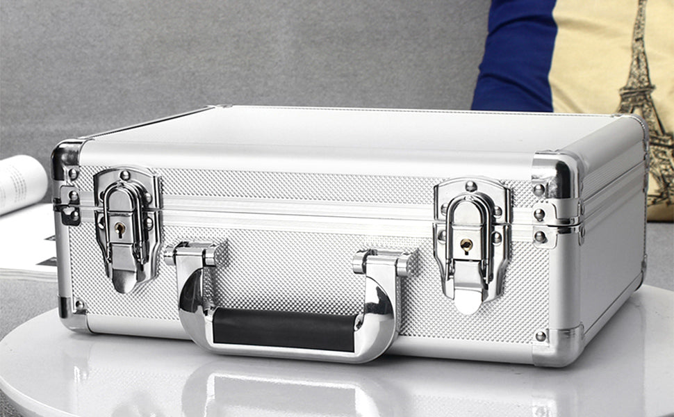 Aluminum Carrying Case,Mini Aluminum Case Foam Briefcase ToolBox Carrying  Case Portable Tool Case (180 * 110 * 55mm)