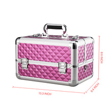 Load image into Gallery viewer, Makeup Train Cases Cosmetic Organizer Case Cosmetic Travel Cases  Portable Medicine Box Travel Storage Box Lockable Make Up Case for Makeup Artist Nail Tech Crafter Makeup Tools Makeup Toiletry Case
