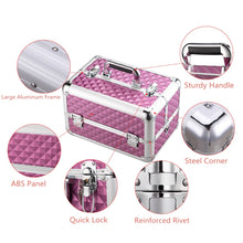 Load image into Gallery viewer, Makeup Train Cases Cosmetic Organizer Case Cosmetic Travel Cases  Portable Medicine Box Travel Storage Box Lockable Make Up Case for Makeup Artist Nail Tech Crafter Makeup Tools Makeup Toiletry Case
