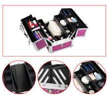 Load image into Gallery viewer, Makeup Train Cases Cosmetic Organizer Case Cosmetic Travel Cases  Portable Medicine Box Travel Storage Box Lockable Make Up Case for Makeup Artist Nail Tech Crafter Makeup Tools Makeup Toiletry Case
