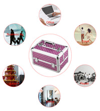 Load image into Gallery viewer, Makeup Train Cases Cosmetic Organizer Case Cosmetic Travel Cases  Portable Medicine Box Travel Storage Box Lockable Make Up Case for Makeup Artist Nail Tech Crafter Makeup Tools Makeup Toiletry Case
