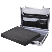 Load image into Gallery viewer, Silver Aluminum Briefcase Flight Cabin Crew Hand Luggage Hard-sided with Combination Locks
